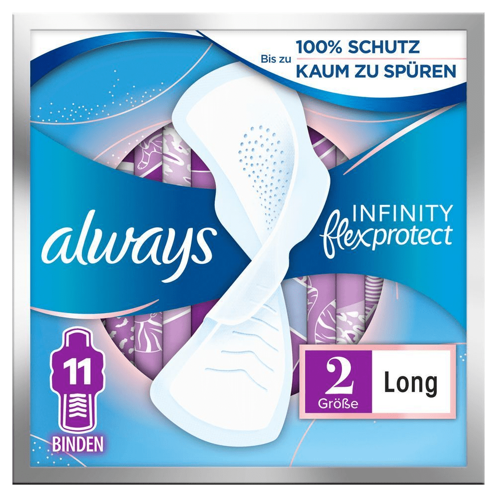 Bild: always Ultra Binde Infinity FlexProtect Long mit Flügeln 