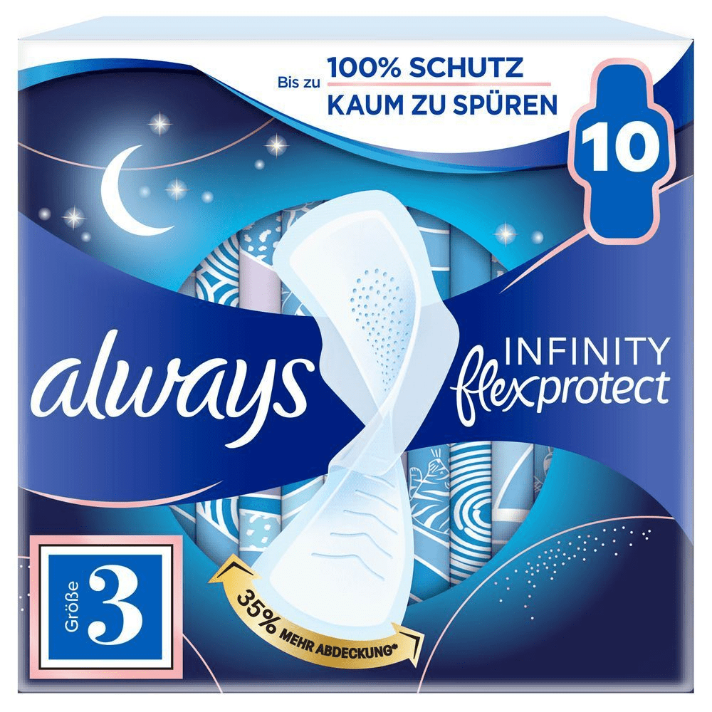 Bild: always Ultra Binde Infinity FlexProtect Night mit Flügeln 