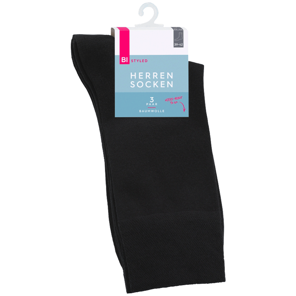 Bild: BI STYLED Herren Socken Baumwolle schwarz