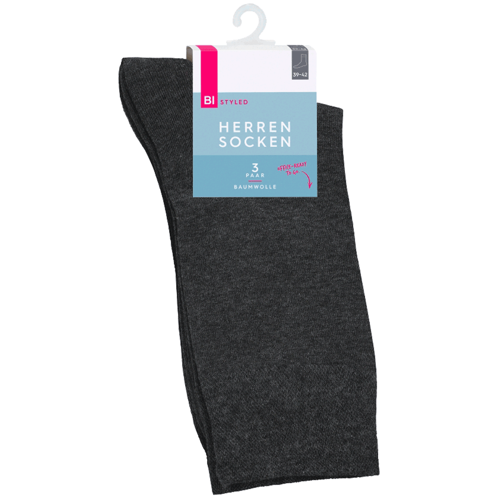 Bild: BI STYLED Herren Socken Baumwolle anthrazit