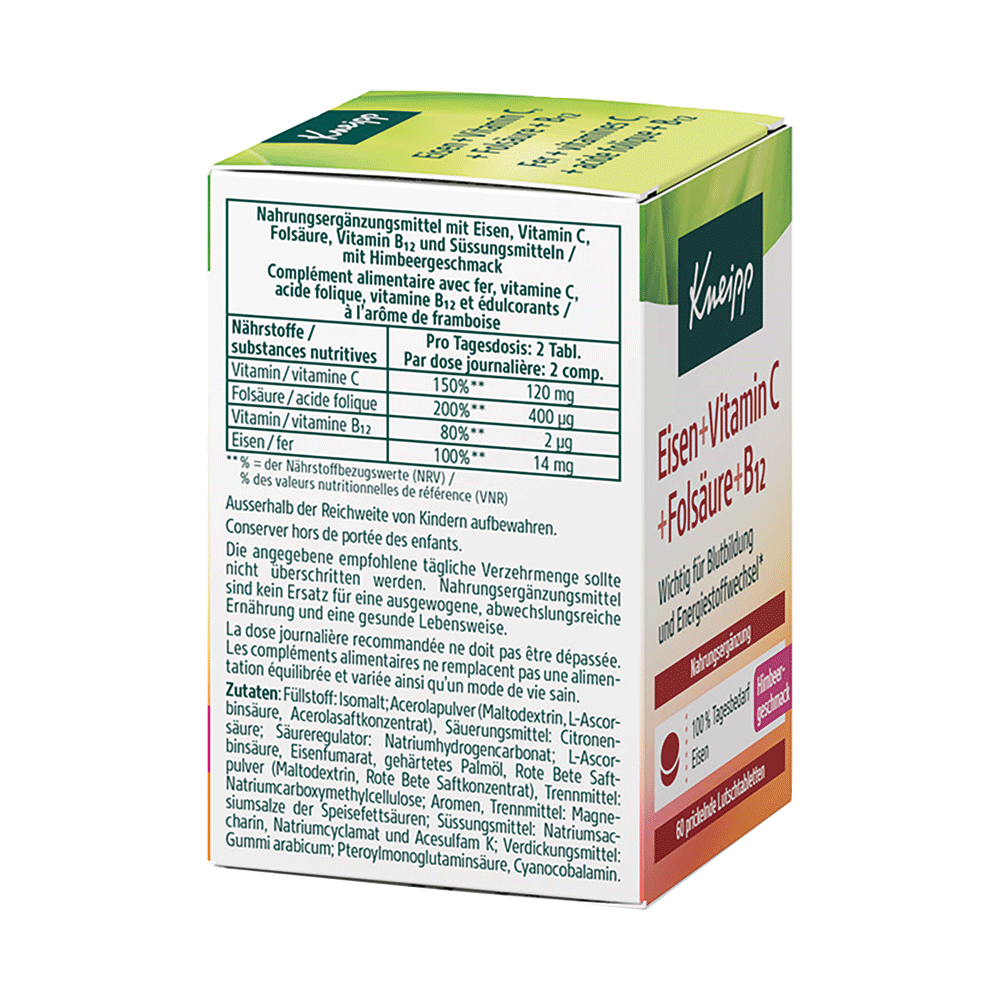 Bild: Kneipp Eisen + Vitamin C + Folsäure + B12 