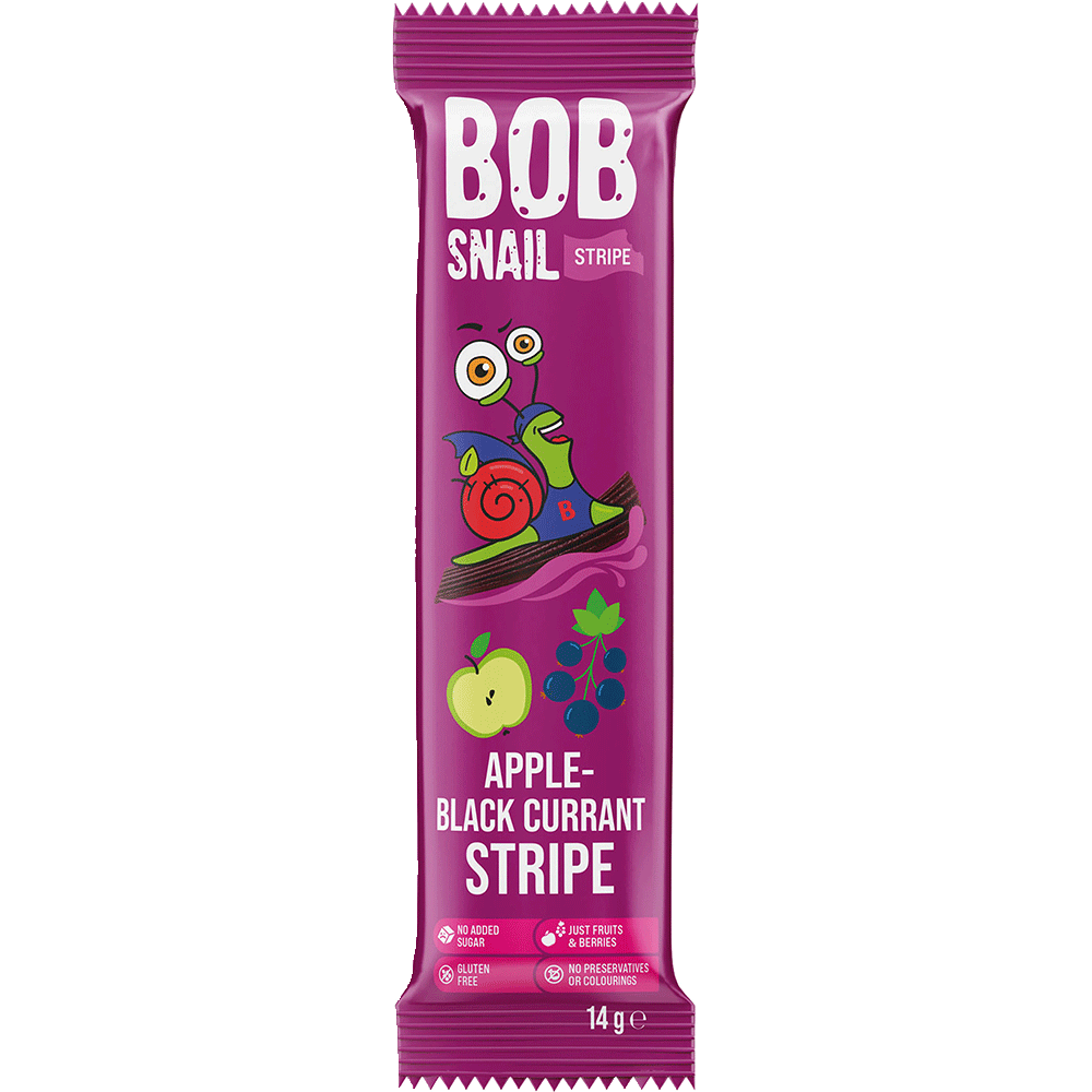 Bild: BOB Snail Apfel Schwarze Johannisbeere Streifen 