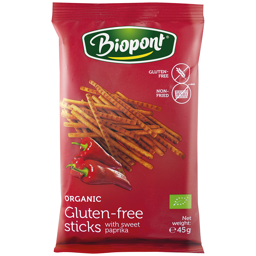 Bild: Biopont Organic Sticks Glutenfrei mit süßem Paprika 