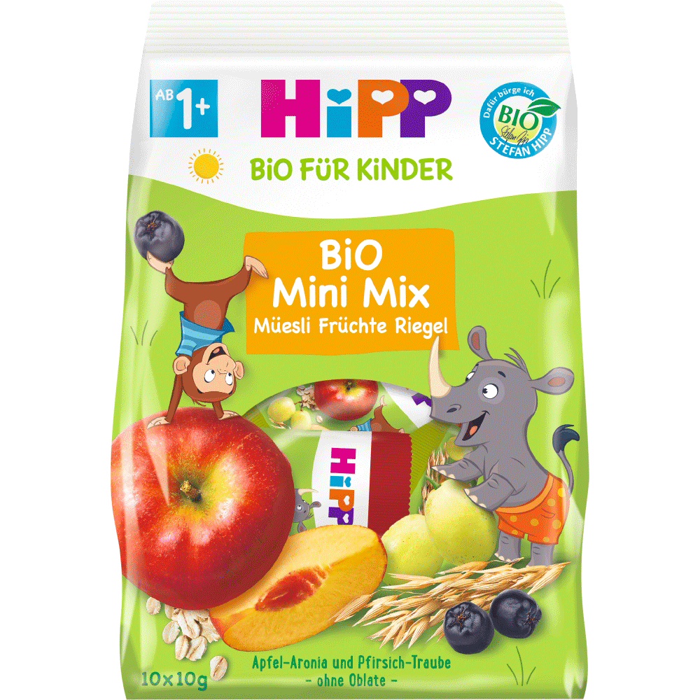 Bild: HiPP Bio Mini Mix Müsli Früchte Riegel 