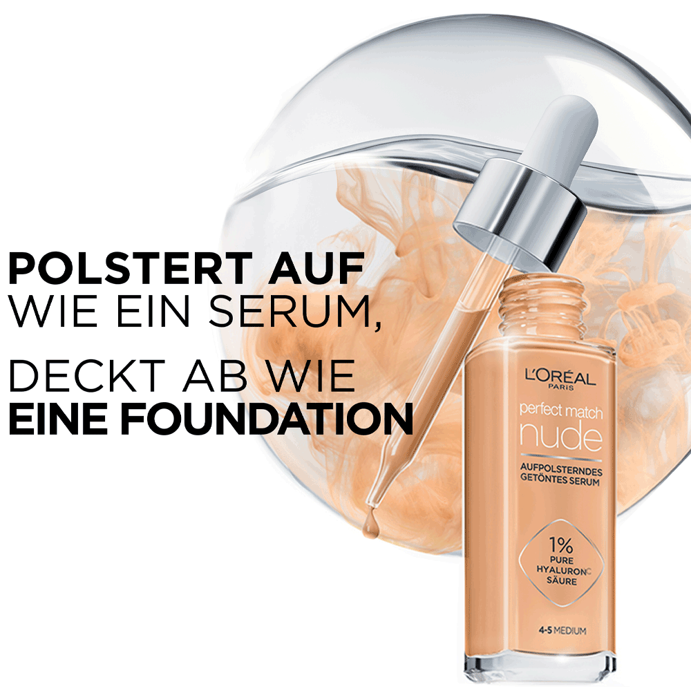 Bild: L'ORÉAL PARIS Perfect Match Aufpolsterndes Getöntes Serum 1-2