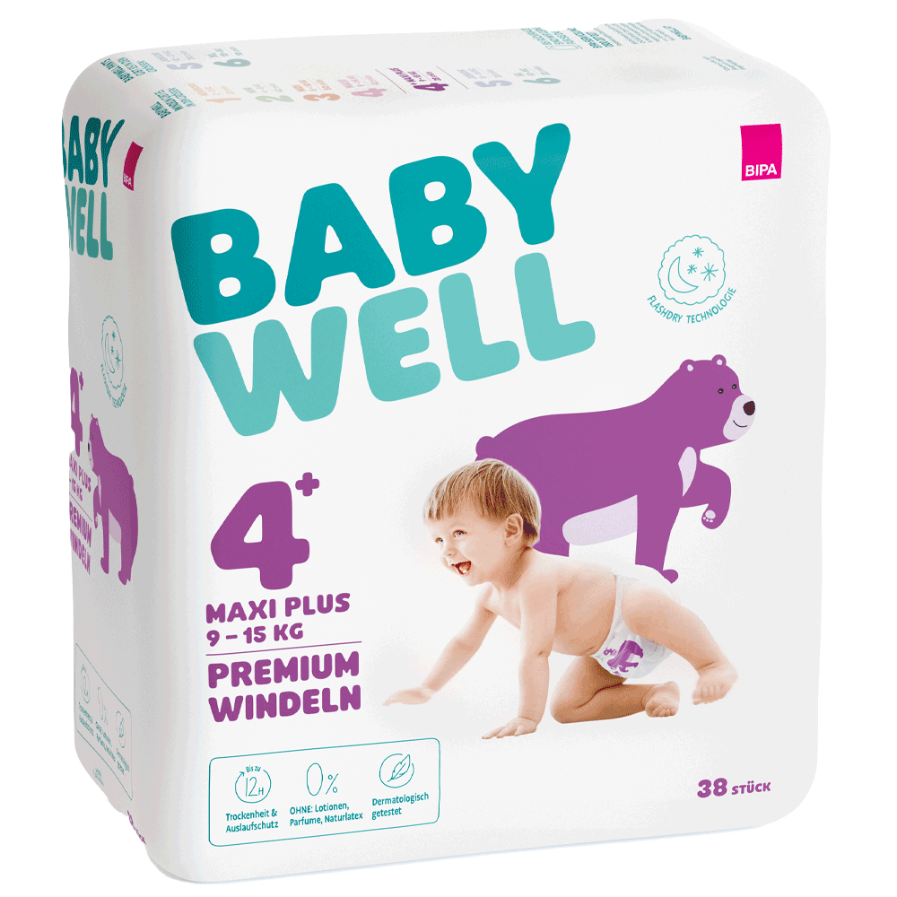 Bild: BABYWELL Premium Windeln Größe 4+, 9-15 kg 