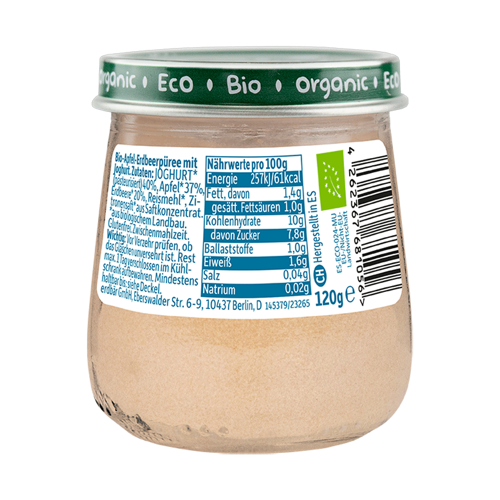 Bild: Freche Freunde BIO Gläschen Joghurt, Apfel und Erdbeere 