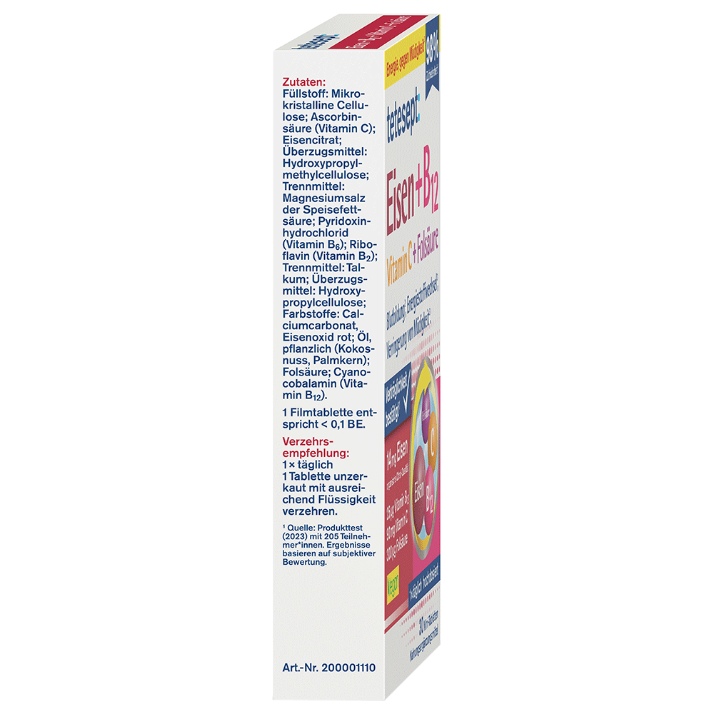 Bild: tetesept: Eisen + B12, Vitamin C + Folsäure 