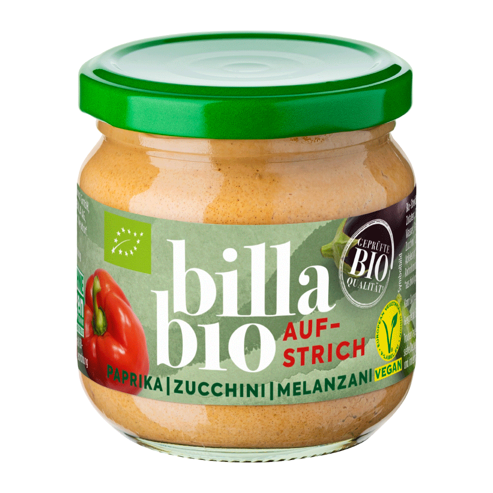 Bild: Billa Bio Aufstrich Paprika Zucchini Melanzani 