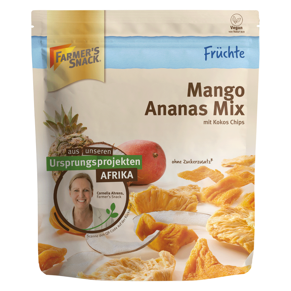 Bild: Farmer's Snack Mango Ananas Mix getrocknet 