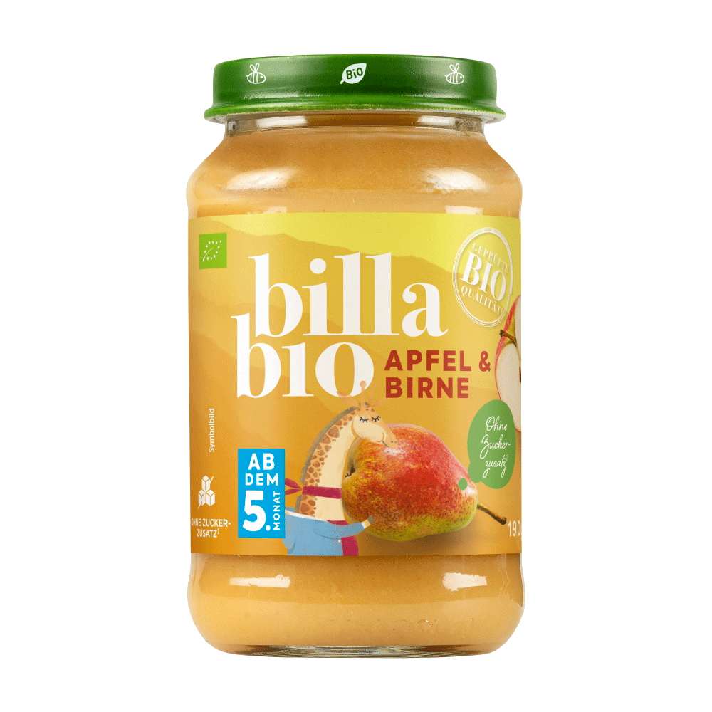 Bild: Billa Bio Gläschen Apfel & Birne 