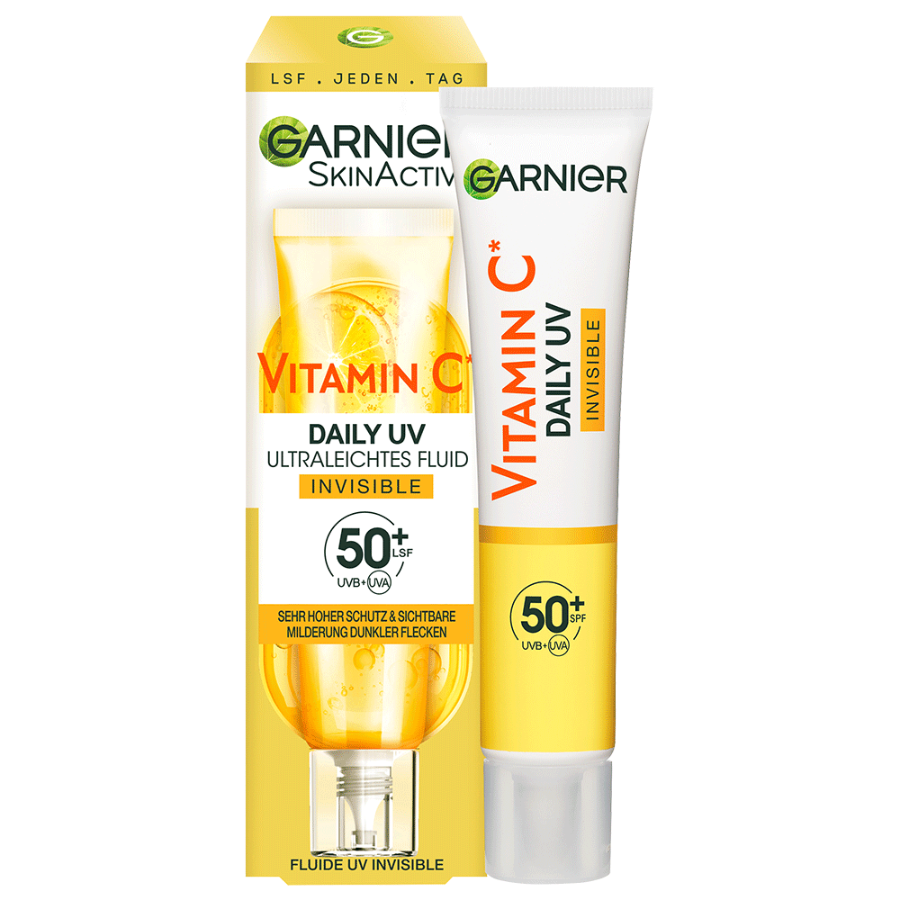 Bild: GARNIER SKIN ACTIVE Vitamin C Sonnenfluid LSF 50+ 