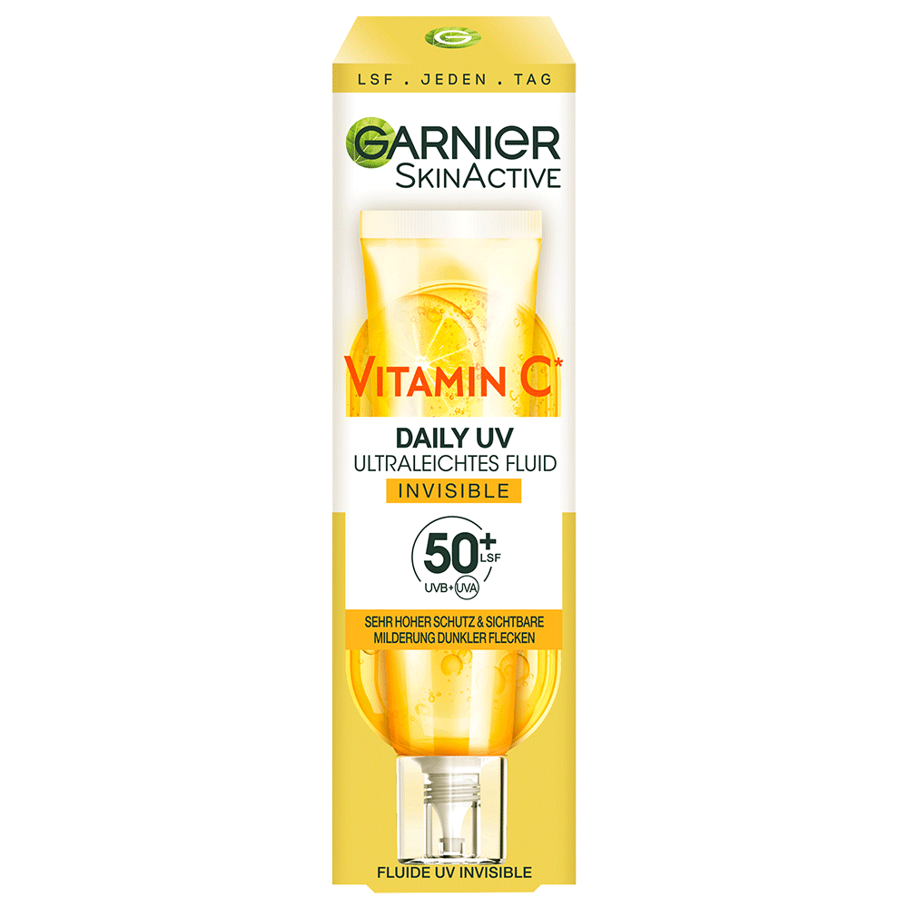 Bild: GARNIER SKIN ACTIVE Vitamin C Sonnenfluid LSF 50+ 