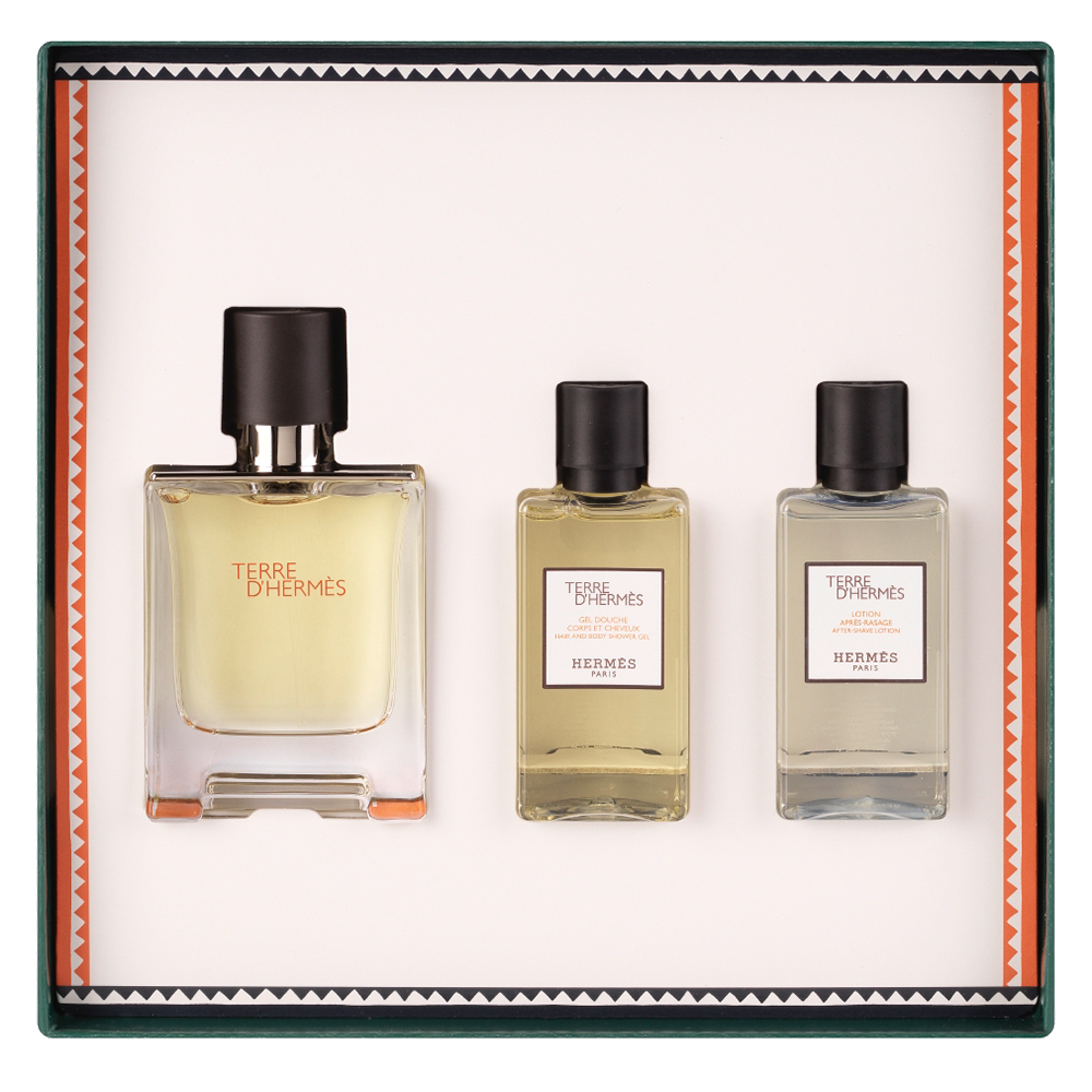 Bild: Hermès Terre D'Hermès Geschenkset Eau de Toilette 50 ml + After Shave Balsam 40 ml + Duschgel 40 ml 