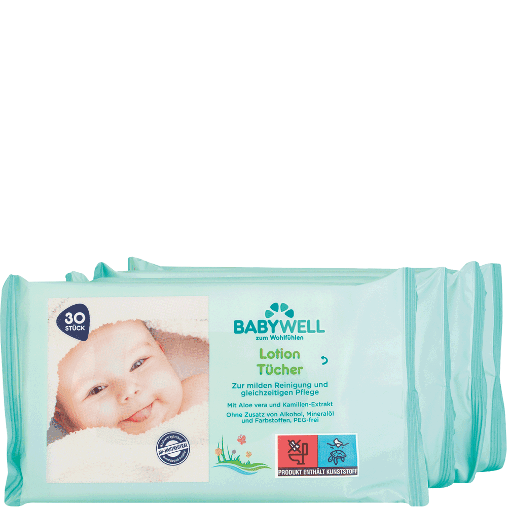 Bild: BABYWELL Lotion Tücher 4x30 Stück 