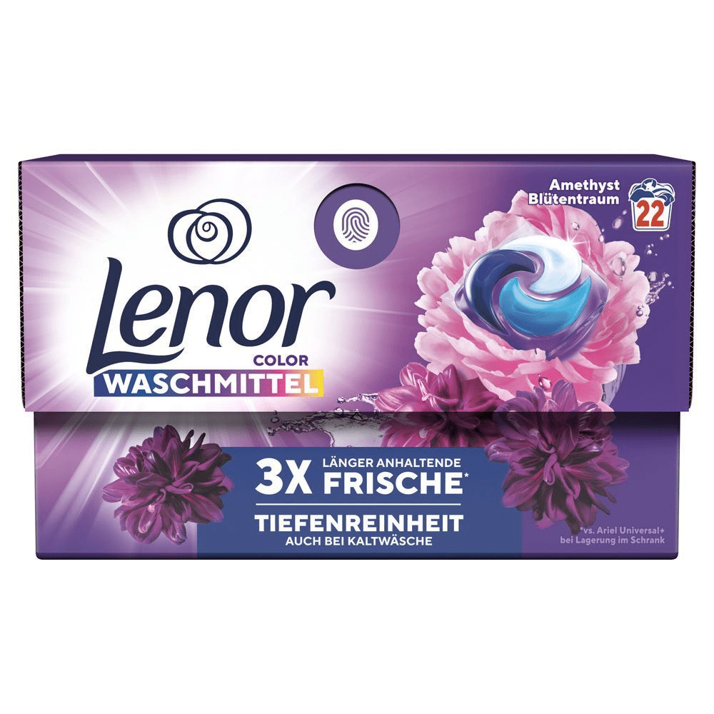 Bild: Lenor Waschmittel PODS Color Amethyst Blütentraum 