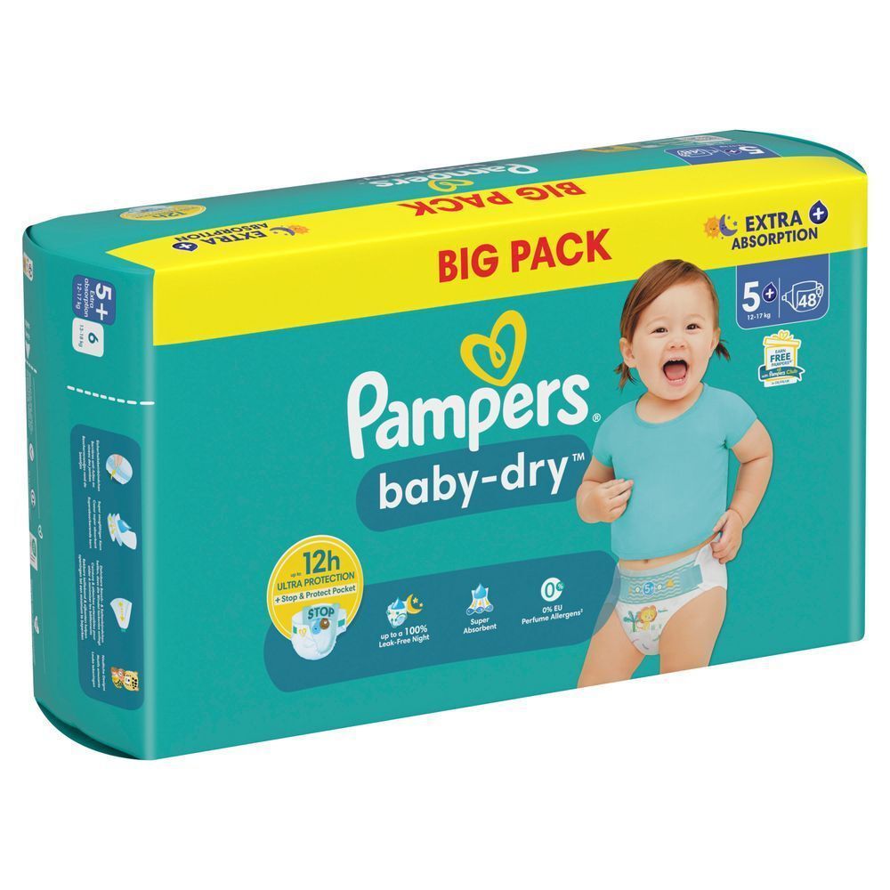 Bild: Pampers Baby-Dry Größe 5+, BIG PACK 