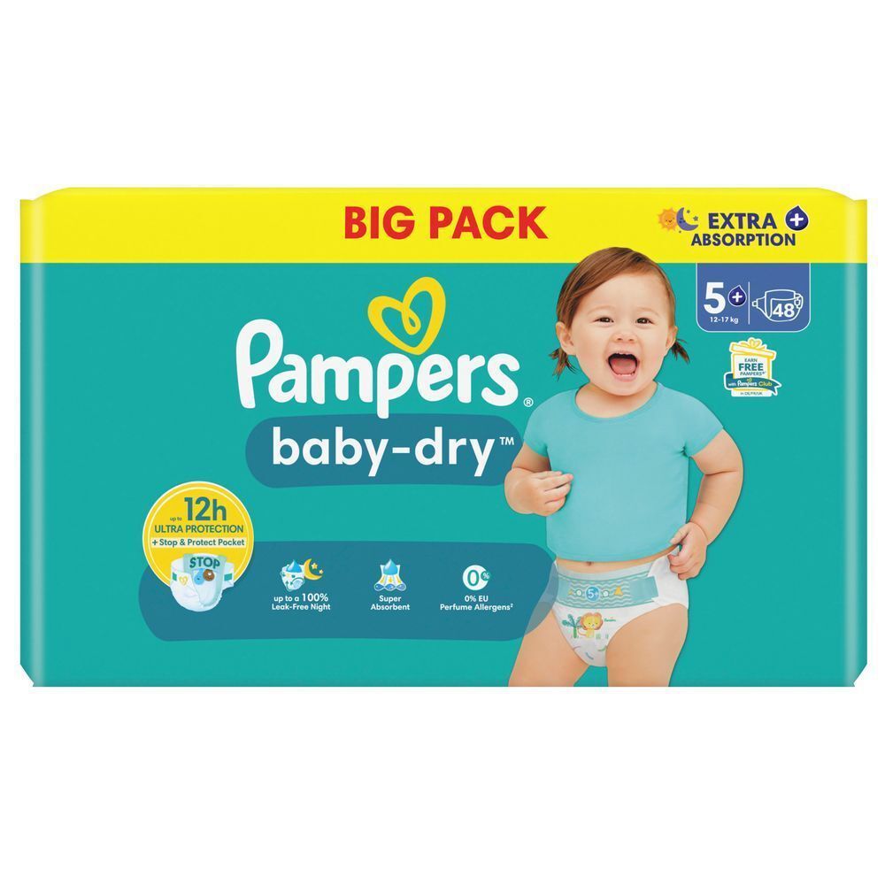 Bild: Pampers Baby-Dry Größe 5+, BIG PACK 