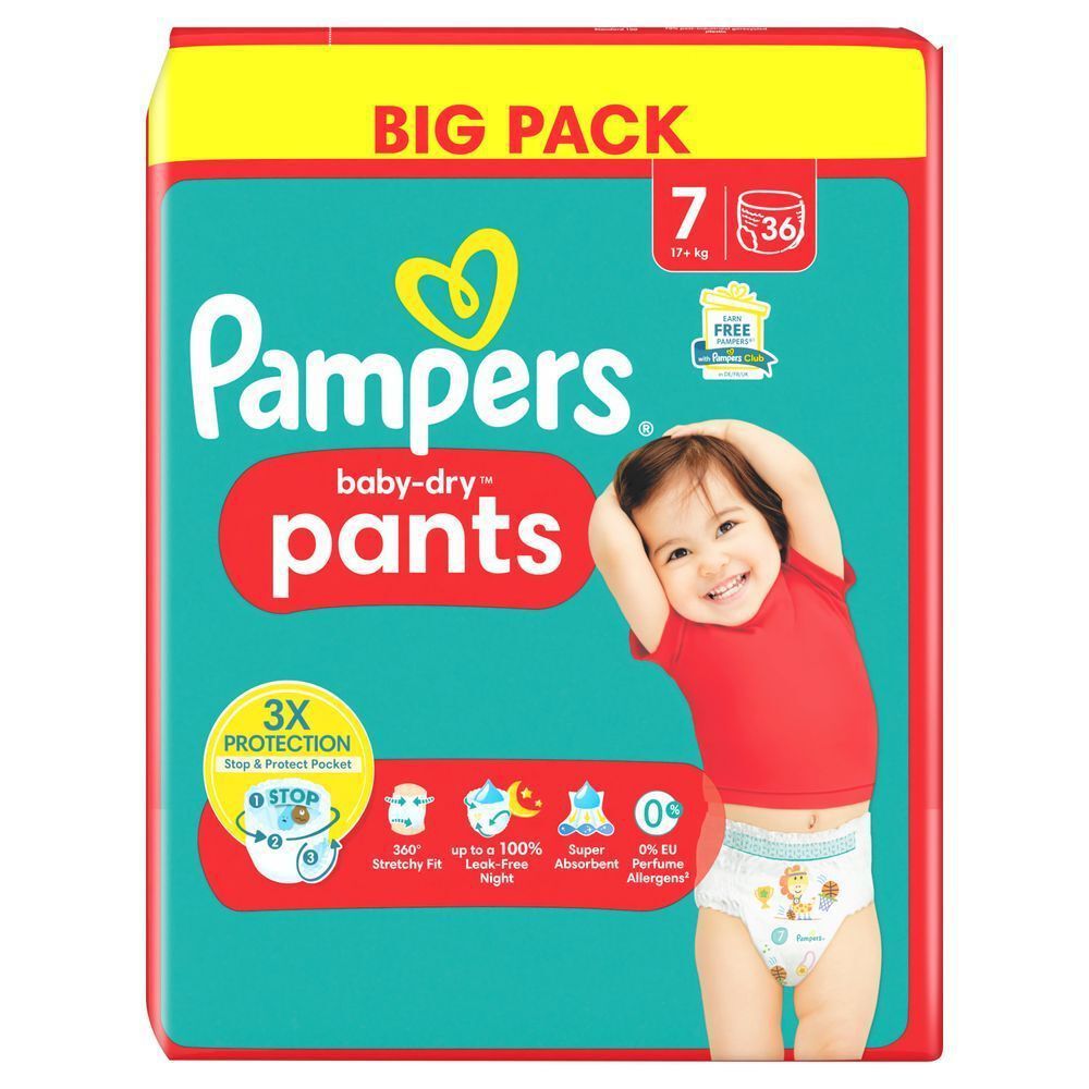 Bild: Pampers Baby-Dry Pants Größe 7, BIG PACK 