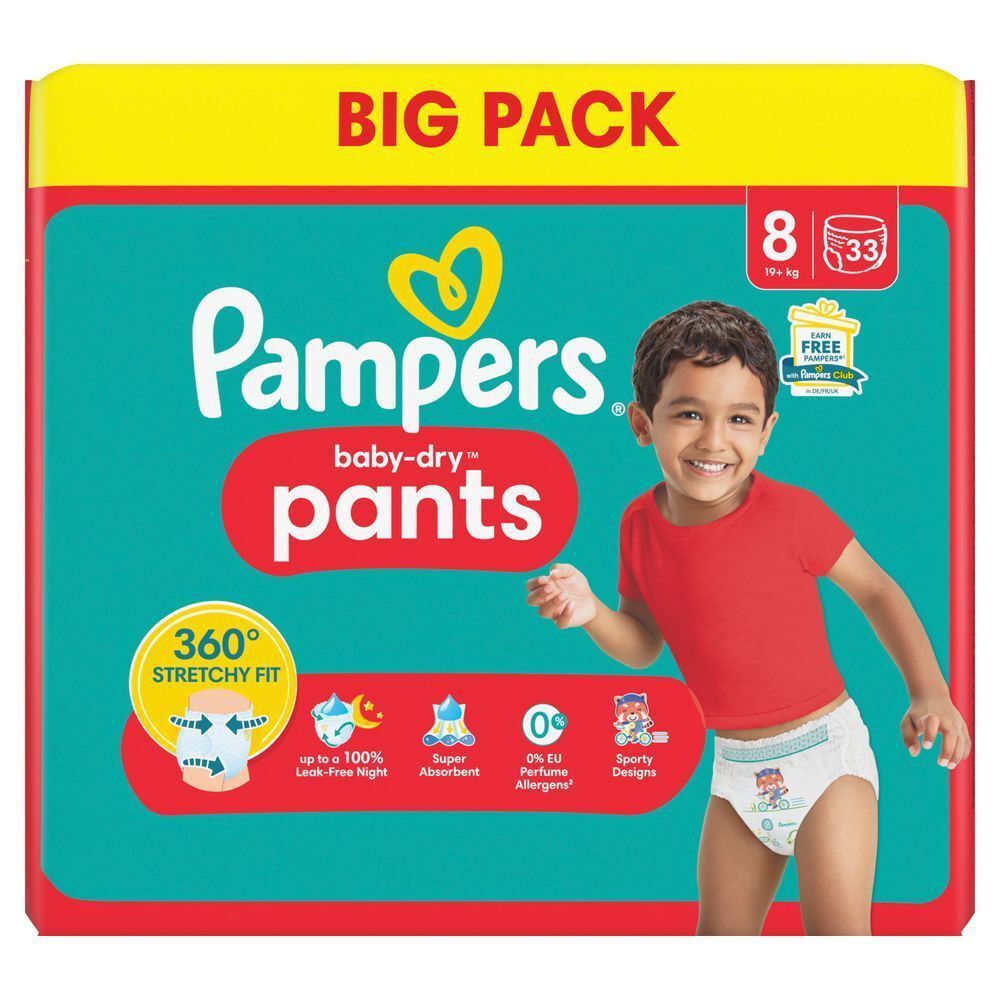 Bild: Pampers Baby-Dry Pants Größe 8, BIG PACK 