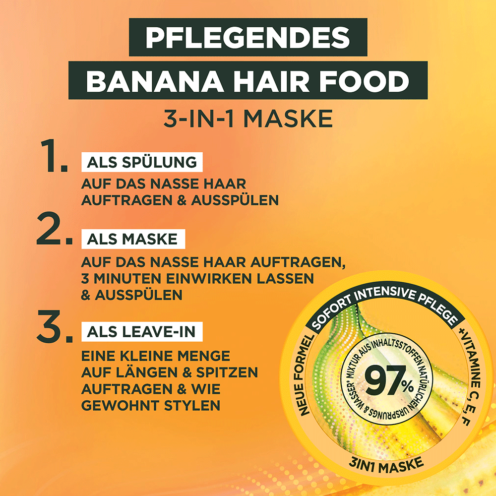 Bild: GARNIER FRUCTIS Pflegendes Banana Hair Food 3in1 Maske 