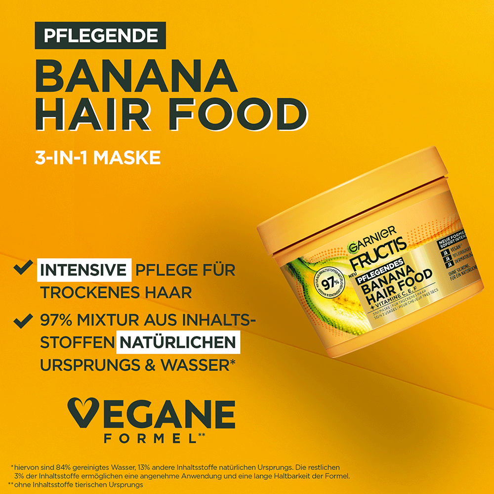 Bild: GARNIER FRUCTIS Pflegendes Banana Hair Food 3in1 Maske 