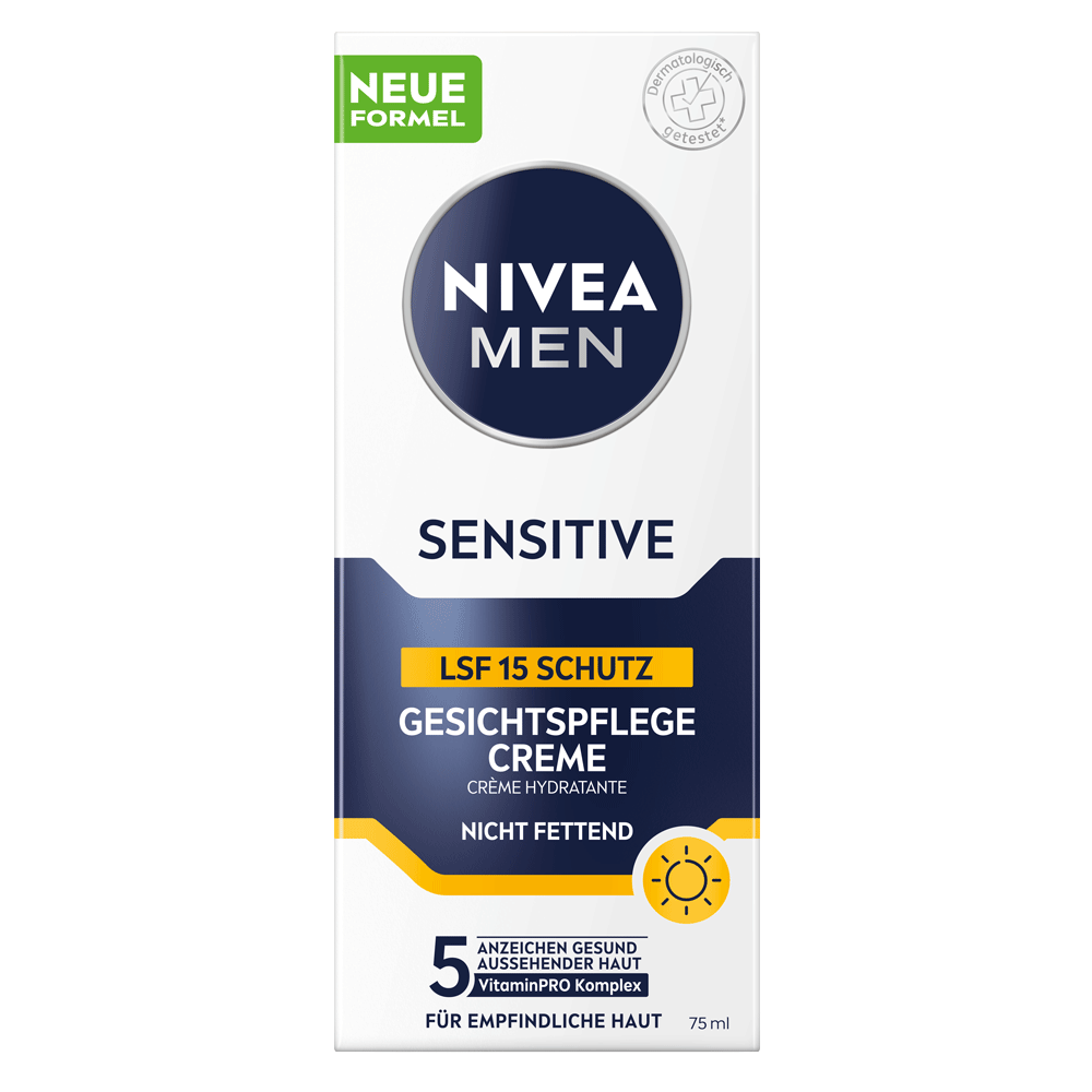 Bild: NIVEA MEN Sensitive Gesichtspflegecreme mit LSF15 