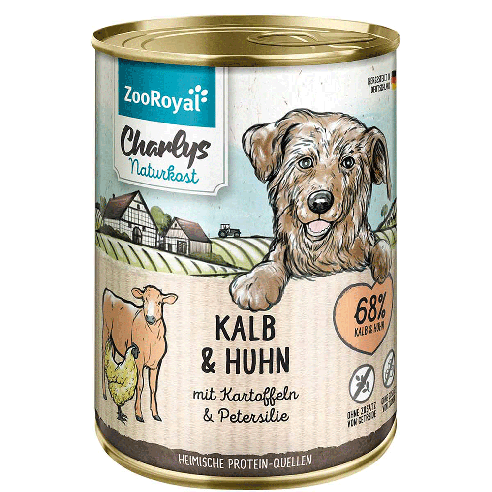 Bild: ZooRoyal Charlys Naturkost Kalb & Huhn Hundefutter 