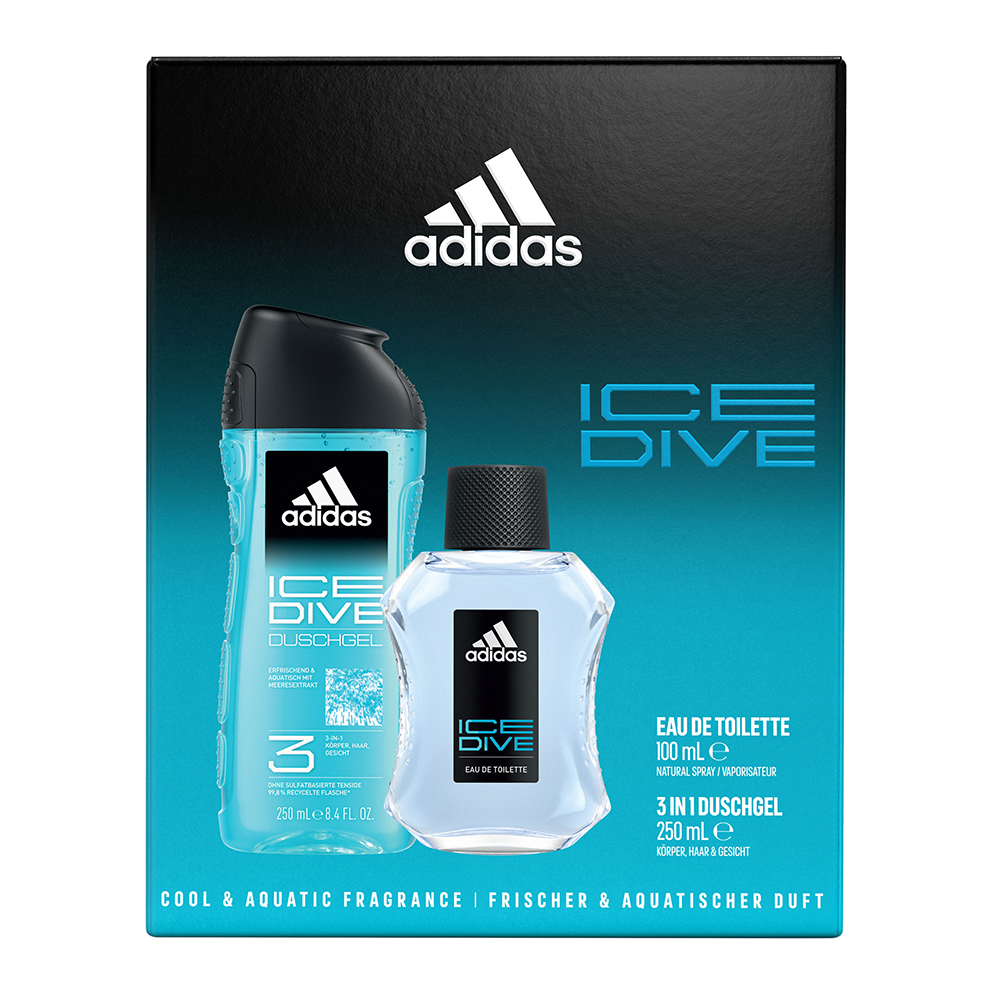 Bild: adidas Ice Dive Geschenkset Eau de Toilette 100 ml + 3in1 Duschgel 250 ml 