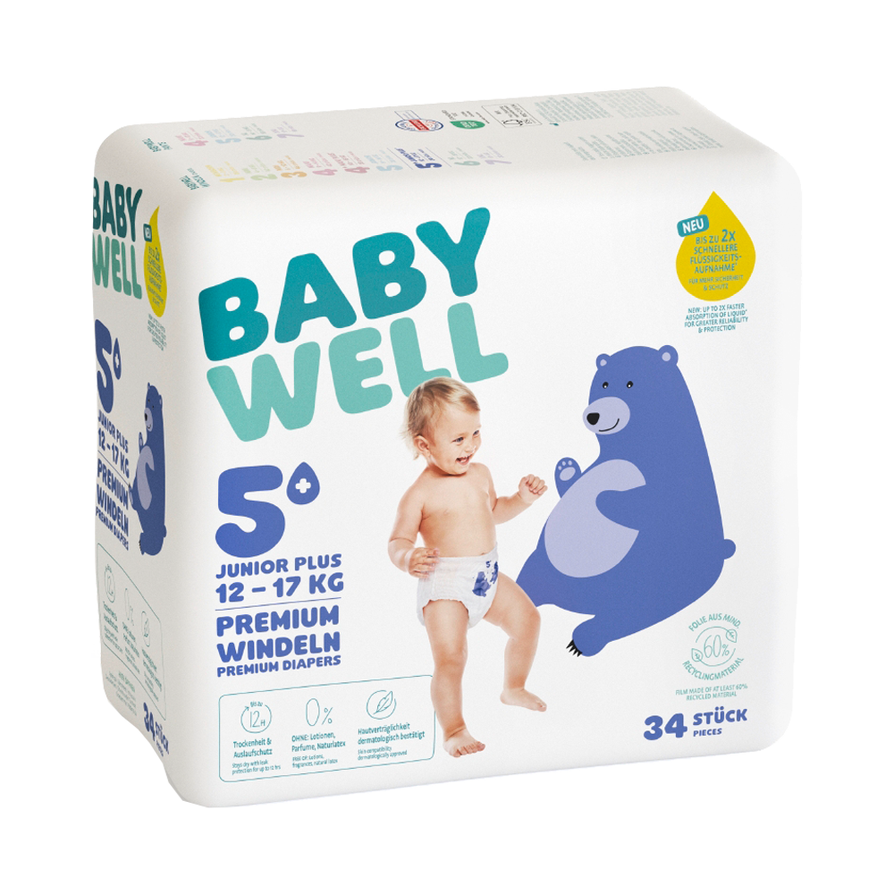 Bild: BABYWELL Premium Windeln Größe 5+, 12-17 kg 