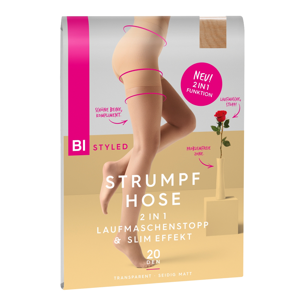 Bild: BI STYLED Strumpfhose 2in1 Laufmaschenstopp und Slim Effekt 20 DEN 