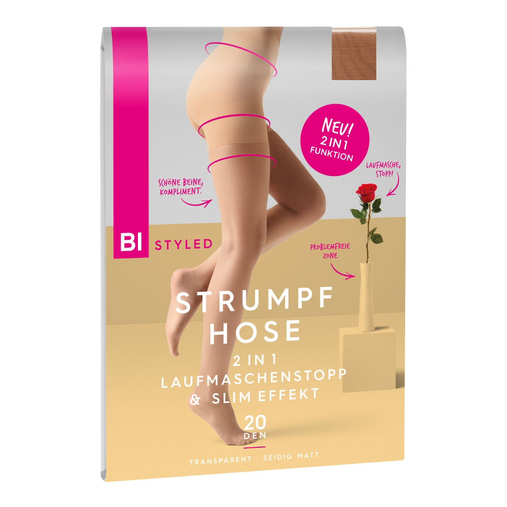 Bild: BI STYLED Strumpfhose 2in1 Laufmaschenstopp und Slim Effekt 20 DEN 