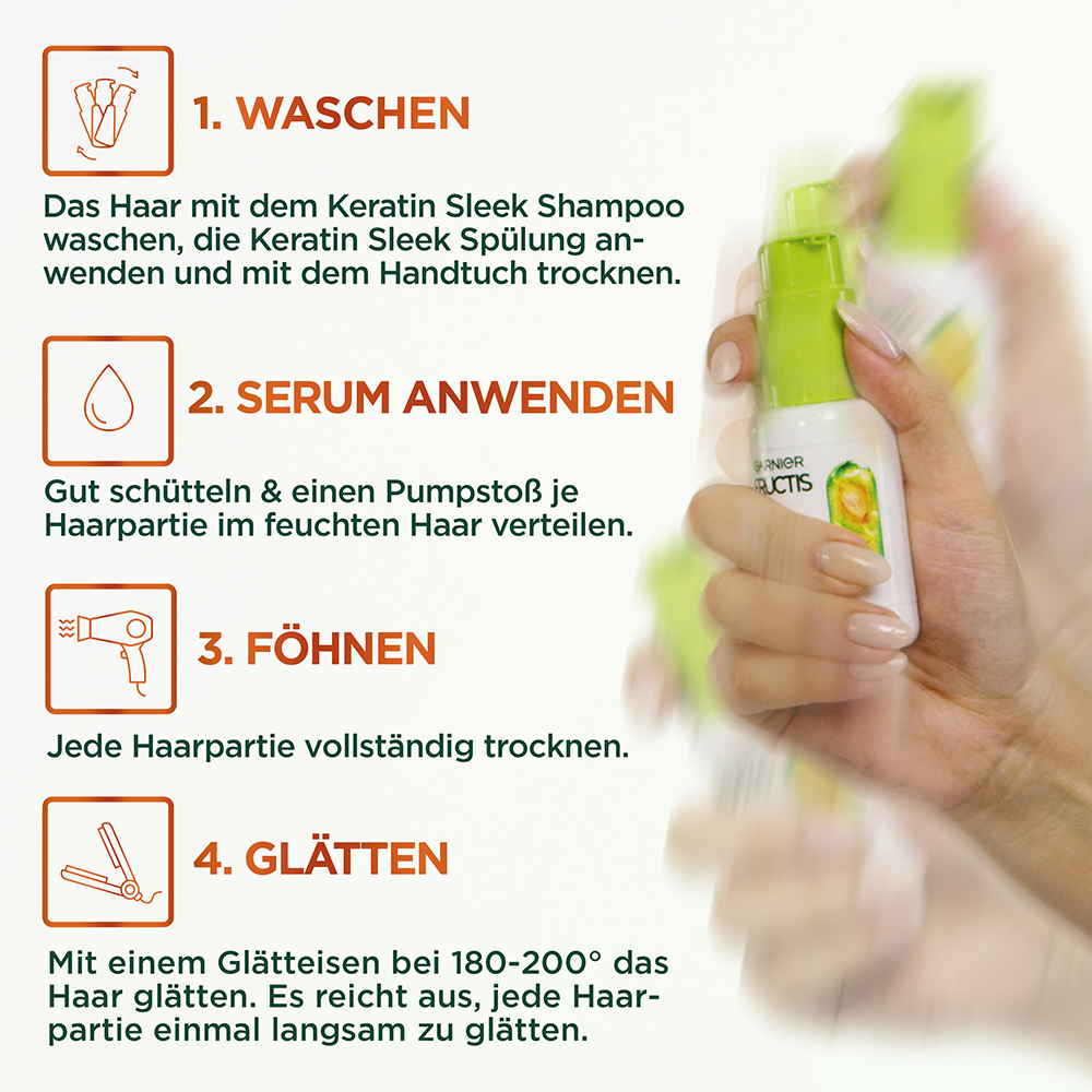 Bild: GARNIER FRUCTIS Sleek & Stay Heat-Activated Serum 