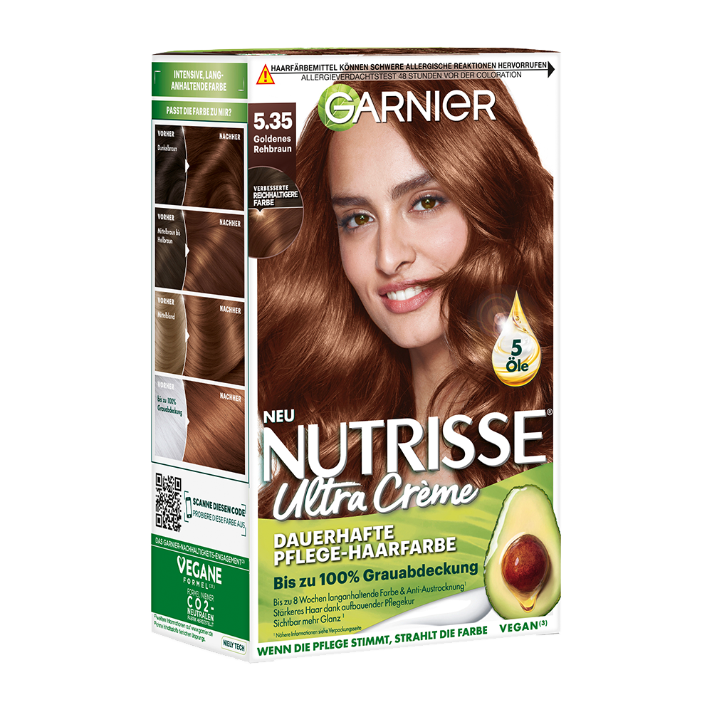 Bild: GARNIER Nutrisse Creme Coloration Goldenes Rehbraun