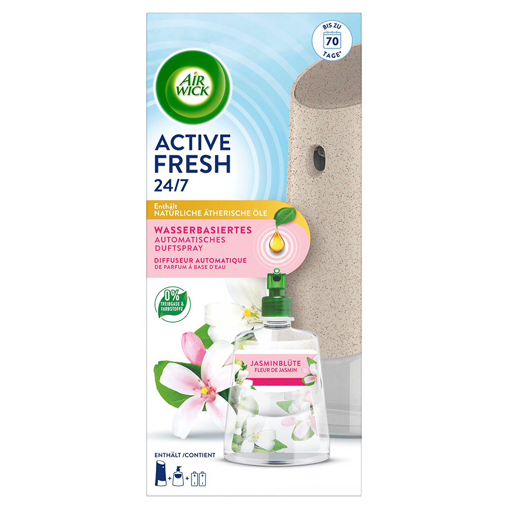 Bild: AIRWICK Active Fresh Automatisches Duftspray Starter Set Jasminblüte 