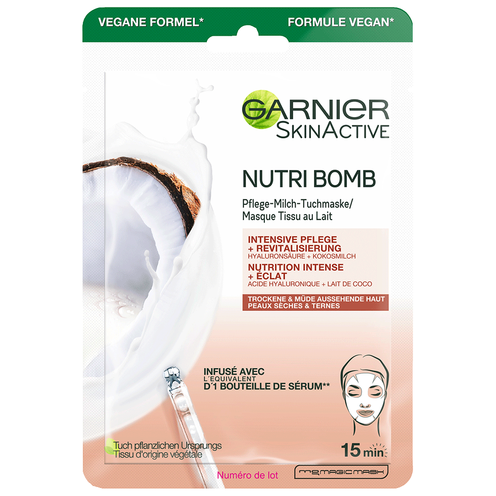 Bild: GARNIER Milky Coconut Tuchmaske 