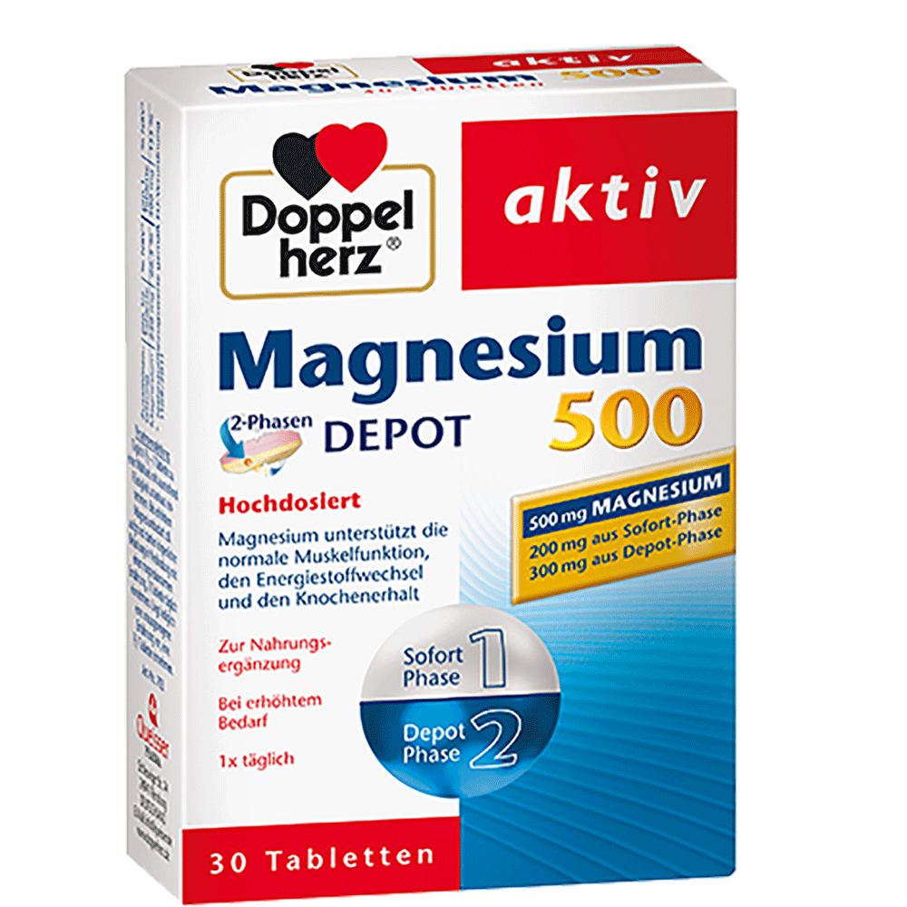 Bild: DOPPELHERZ Magnesium 500 + B12 