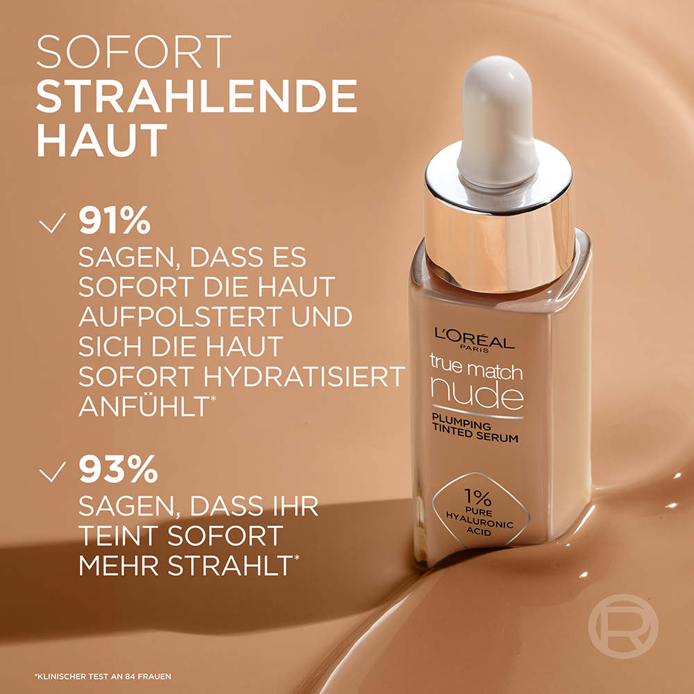 Bild: L'ORÉAL PARIS True Match Aufpolsterndes Getöntes Serum 1-2