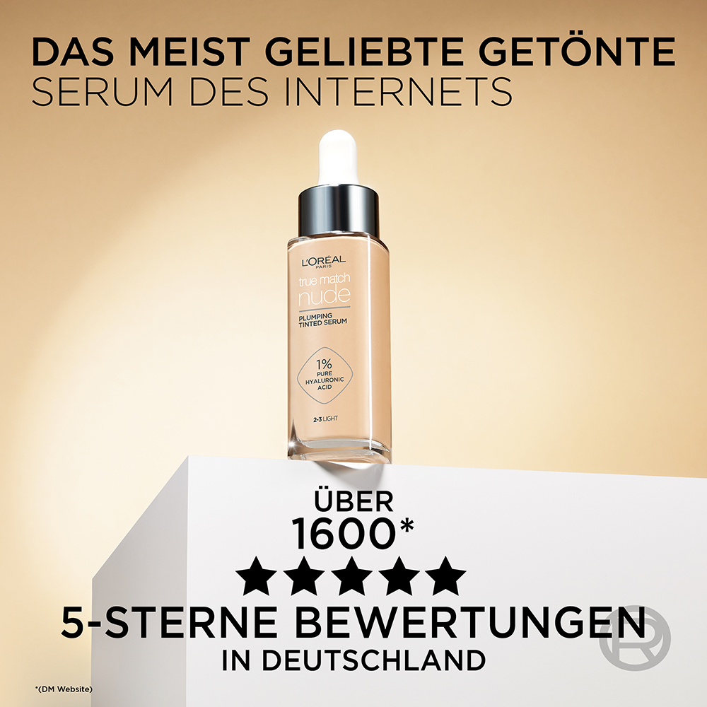 Bild: L'ORÉAL PARIS True Match Aufpolsterndes Getöntes Serum 1-2