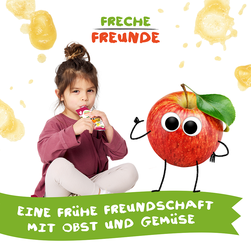 Bild: Freche Freunde Quetschie Birne, Apfel, Banane, Orange und Vanille 